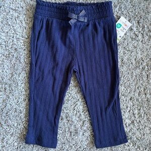 NWT•Baby Ruffle Waist Ribbed Leggings | Patriot Blue | 6-9m